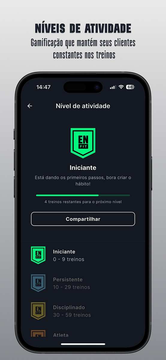 Interface do Endor Fitness para personal trainers - Tela 12