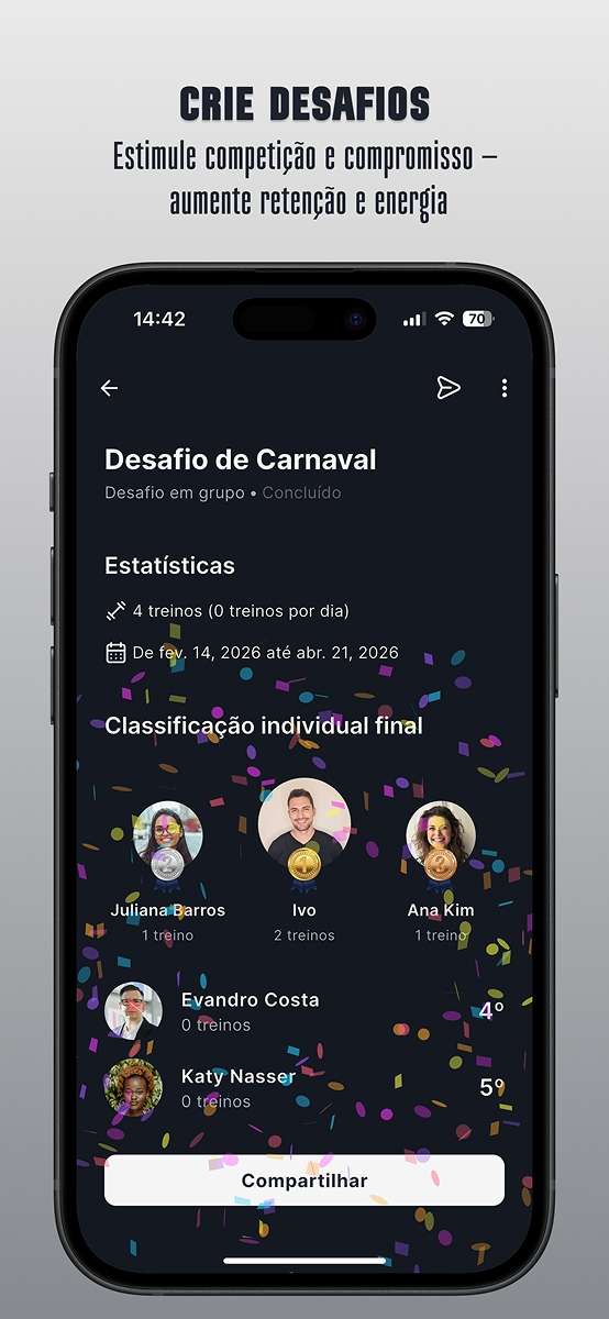 Interface do Endor Fitness para personal trainers - Tela 14