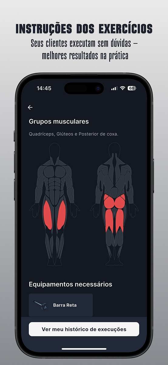 Interface do Endor Fitness para personal trainers - Tela 7